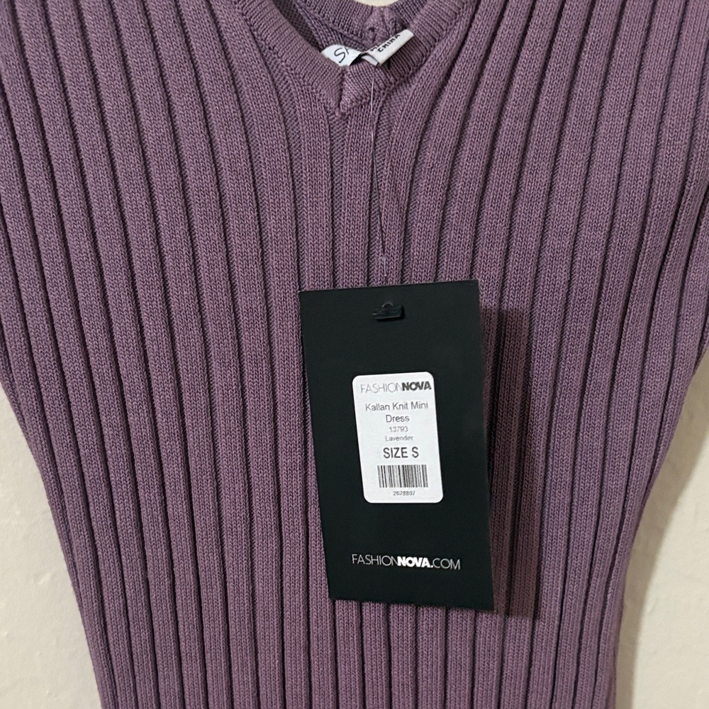Fashion Nova Lavender Mini Dress Long Sleeve. - Picture 5 of 7